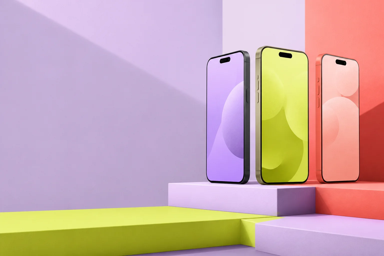 Three phones arranged for easy local comparison